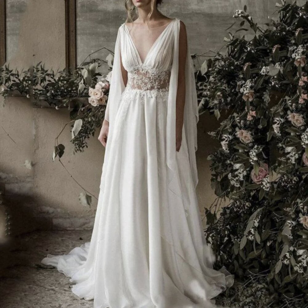 Bohemian Ancient Greece-Inspired Bridal Gown - Unique Wedding Dress